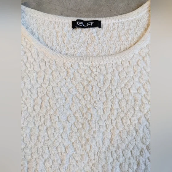 White Long Sleeve Stretch Top Size S - Picture 6 of 6